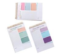 SHINEOFI Carnet de planification quotidienne portable 2026 3 Pièces - Agenda Journalier et Liste de Contrôle, Papier et Métal, Suivi des Objectifs pour Enseignants en École et Bureau