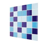 SHINEOFI Carrelage de Piscine en Céramique Bleu Décoratif, Facile à Utiliser, pour Salle de Bain et Salon, Carreaux Carrés sans Joint pour Rénovation