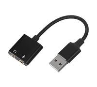 SHINEOFI Carte USB Externe avec Câble Audio pour Casque et Microphone Compatible PC Ordinateur Portable Tablette Smartphone