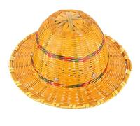 SHINEOFI Casque de Chantier Tissé en Bambou Respirant et Ventilé, Grand Bord Plaque Acier et Sangle Réglable, Protection Anti-UV Été pour Sécurité Industrielle et Travaux Extérieurs