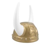 SHINEOFI Casque Viking Plastique avec Cornes et Motifs Crânes Accessoire Costume Pirate et Diable pour Adultes et Garçon Fille Chapeau Médiéval Léger et Confortable pour Halloween et