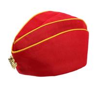 SHINEOFI Casquette de Marin Russe de Bateau Rouge Bordure Jaune et Motif Épi, Accessoire de Costume pour Danse et Cosplay, Chapeau Léger et Respirant pour Spectacles et Fêtes