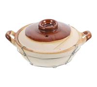 SHINEOFI Casserole Argile avec Poignée Cuisson Maison Résistante Haute Température pour Braisé Soupe Riz Marmite Cuisine Pratique