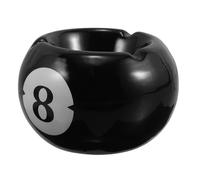 SHINEOFI Cendrier Décoratif de Billard en Céramique Noir, Style Rétro | Grand Récipient à Mégots, Usage Polyvalent pour Réunions Familiales et Clubs, Accessoire Fumeur Élégant
