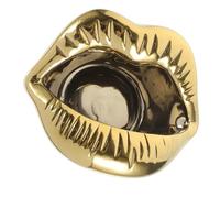 SHINEOFI Cendrier en Céramique à Lèvres Effet Cuivre Ancien, Décoratif et Créatif pour Maison, Cendrier pour Cigarettes Base Antidérapante, Accessoire Design pour Bureau et Salon