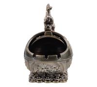 SHINEOFI Cendrier Rétro Coupe-Vent avec Couvercle en Bronze Vert Antique Décoratif Vintage Cheval Cendrier de Table Multifonction pour Intérieur et Terrasse avec Contrôle des Odeurs