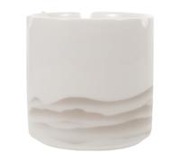 SHINEOFI Cendrier Rond en Céramique Blanc avec Couvercle Coupe-Vent, Design Élégant et Moderne, pour Balcon ou Table Intérieure, sans Fumée