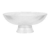 SHINEOFI Centre de Table Corbeille de Fruits en Verre Transparent à Pied, Plateau de Service à Fruits à Texture Verticale, Bol à Dessert Réutilisable Cuisine et Présentation Festive, Grand