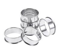 SHINEOFI Cercles à Tarte Antiadhésifs en Acier Inoxydable 6 CM 6 Pièces Moules à Pâtisserie Ronds pour Muffins Mousses et Crêpes Outils de Cuisson Polyvalents pour Desserts Faits
