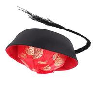 SHINEOFI Chapeau Chinois à Tresses Style Oriental Léger et Résistant en Carton et Molleton pour Carnaval et Fête, Tour de Tête 58-60 Cm, Design Délicat et Traditionnel