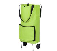 SHINEOFI Chariot de Courses Pliable à Roues Vert Panier Cabas Oxford Trolley Marché Portable Capacité Pliable et Léger pour Shopping et Voyage