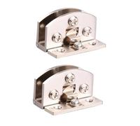 SHINEOFI Charnière de Porte Design sans Ouverture et Protection la Poussière 2pcs en Alliage de Zinc Argenté pour Porte Intérieure Vitrée D'armoire