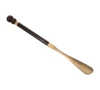 SHINEOFI Chausse-pied en Bois D'ébène avec Embout en Laiton 35cm, Aide la Flexion Pendant la Grossesse, Outil D'habillage pour Personnes Âgées, Usage Quotidien et Voyage