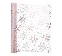 SHINEOFI Chemin de Table Décoratif en Polyester, Flocons Dorés, 11 Mots | Réutilisable, Tissu Doux et Lisse, pour Dîner de Thanksgiving et Hiver