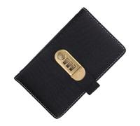 SHINEOFI Classeur de Défi D'épargne à Mots de Passe avec Cadenas 3 Chiffres, Design Étanche en Pu Noir, 100 Enveloppes et 50 Pages Transparentes pour Gestion Personnelle de L'argenté