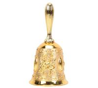 SHINEOFI Cloche de Service à Main en Alliage de Zinc Doré, Sonnette Bruyante pour Restaurant et Bar, Clochette de Table Légère et Sonore, Accessoire Professionnel pour Réception Cuisine