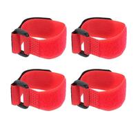 SHINEOFI Collier Anti-Bruit pour Coq en Nylon Rouge, 4 Pièces, Design Ajustable, Accessoire Sécurisé pour Usage Domestique et Fermier