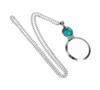 SHINEOFI Collier Loupe Pendentif 8x Vintage Vert, Lentille Optique Grossissante, Chaîne Longue Portable, Accessoire De Lecture Et Bricolage Pour Femme