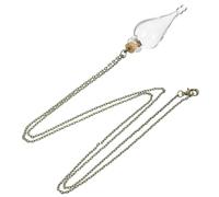 SHINEOFI Collier Pendentif en Verre Transparent Mini Bouteilles à Souhaits Bouchon Liège, Flacon de Rangement Résistant pour Souvenirs de Lune de Miel