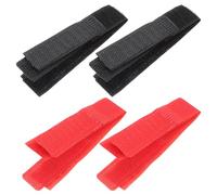SHINEOFI Colliers Anti-Crochet Anneaux de Cou Noirs et Rouges pour Coqs Lot de 8 en Nylon Réglables pour Empêcher Le Chant, Accessoire Pratique pour Animaux