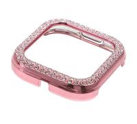 SHINEOFI Coque de Protection Montre avec Double Rangée de Cristaux Cadre Choc Ajustable et Résistante Compatible Femme Finition Rose