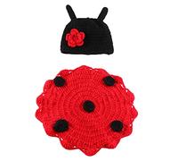 SHINEOFI Costume Photo Garçon Fille Né Crochet Cape Coccinelle Points Unisexe Accessoire Photographie pour Filles et Garçons Coloris Lumineux et Durable Photo