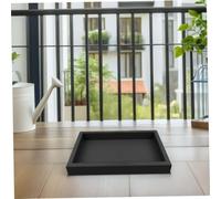 SHINEOFI Coupelle Carrée Plastique pour Plantes Plateau Drainant pour Pots Dintérieur et Jardin Collecteur Deau Stable et Durable Intérieur Noir