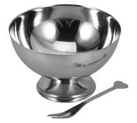 SHINEOFI Coupes à Glace, Coupes à Dessert en Acier Inoxydable de 11 Cm avec Fourchette, Saladier, Coupe à Pied pour Glaces, Bonbons, Collations, Fruits, Gâteaux - Fêtes, Mariages