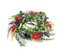 SHINEOFI Couronne de Fleurs Artificielles 35 Cm en Fleurs Séchées Texas, Décoration de Porte D'entrée Printanière et Estivale pour Intérieur et Extérieur, Guirlande Colorée pour Maison