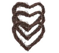 SHINEOFI Couronne en Rotin 3 Pièces Forme de Cœur pour Décoration Mariage et Photographie Créative, Anneau Léger et Flexible pour Loisirs et Fêtes de Noël