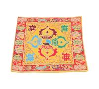 SHINEOFI Coussinet Jaune Bol Chantant Bouddhiste de Double Couche | Soie Brocart, Format Compact Léger, Rangement et Transport Faciles, Accessoire pour Bol Sonore de Bouddha