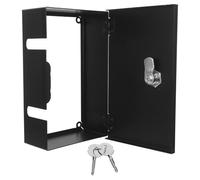 SHINEOFI Couvercle de Prise Électrique Verrouillable en Fer Noir pour Boîte Simple, Protège le Sabotage, pour Garage et Hôpitaux