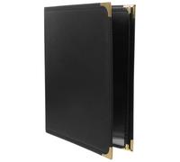 SHINEOFI Couverture de Menu Transparente en Pvc Solide, Format A4 6 Pochettes, Protège-recettes pour Restaurant et Service Professionnel, Classeur Léger et Résistant pour Menus