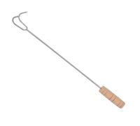 SHINEOFI Crochet à Viande INOX Double Crochet Manche Bois pour Barbecue Extérieur Camping et Grillades Outil Multifonction pour Volaille et Canard Tri Déchets Pratique