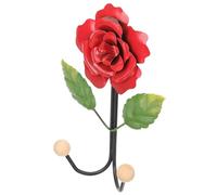 SHINEOFI Crochets Muraux de Rose Rouge Double Crochet Compact pour Clés et Vêtements Support Adhésif Décoratif pour Entrée Salle de Bain Cuisine Rangement Pratique et Gain de Place