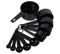 SHINEOFI Cuillères Doseuses avec Graduation, Kit 10 Pièces Noir, Tasses à Mesurer pour Ingrédients Secs et Liquides, Ustensiles Cuisine Pratiques pour Pâtisserie et Dosage Précis