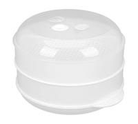 SHINEOFI Cuiseur Vapeur Double Couche en Plastique Couvercle Panier Vapeur pour Micro-Ondes Ustensile Cuisine pour Cuire Riz Légumes et Petits Pains Compatible Four Micro-Ondes Usage