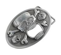 SHINEOFI Décapsuleur Ouvre-bouteille Tête de Mort Compact en Métal Léger, Boucle de Ceinture Multifonctionnelle pour Hommes, Accessoire Halloween et Camping, Présent Original Homme