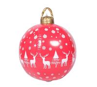 SHINEOFI Décoration de Noël Boule Décorative Gonflable Rouge en PVC, Décoration Suspendue pour Porche et Jardin, Noël