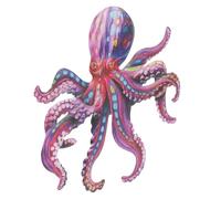 SHINEOFI Décoration Murale Pieuvre en Fer Forgé Violet, Ornement Suspendu pour Jardin Extérieur, Pendentif Pieuvre Métal Coloré, Décoration Murale Patio, Art Mural Résistant pour Terrasse