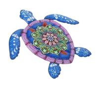 SHINEOFI Décoration Murale Tortue En Fer Bleu, Ornement Mural Extérieur Jardin, Sculptural Tortue Métallique Suspendue, Art Décoratif Résistant Pour Patio Et Pelouse