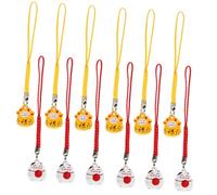 SHINEOFI Décorations de Porte-Clés Chat Maneki Neko 12Pcs Clochettes Suspendues Ornements de Chat Mignon Accessoires pour Paquet à Main Femme Homme Couleur Aléatoire