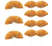 SHINEOFI Décorations pour Gâteaux Non Comestibles 16 Pcs Éventails en Papier Pliables Dorés Décorations de Cupcakes pour Fêtes D'anniversaire et Mariage Accessoires Fête