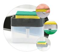 SHINEOFI Distributeur Automatique de Savonnette Liquide à Pression Manuel, Boîte à Savonnette Éponge Pratique, Grosse Capacité Compacte Cuisine et Nettoyage Domestique Couleur