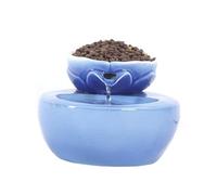 SHINEOFI Distributeur Automatique d'eau pour Animaux 15 L en Céramique Bleue avec Filtre Intégré pour Chat et Chien Bol Étanche de Lotus Abreuvoir Filtrant pour Usage Domestique