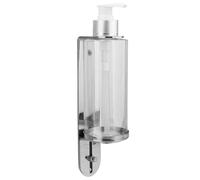 SHINEOFI Distributeur de Savonnette Liquide Mural 300Ml en Plastique Écologique Argenté Support Mural Simple pour Salle de Bain Cuisine Pompe Manuelle pour Savonnette Mains et Vaisselle