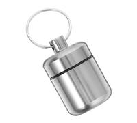 SHINEOFI d'oreilles antibruit pilulier cas d'écouteurs petit porte-clés organisateur de pilules portable d'oreilles silence complet micro-pilule alliage d'aluminium Gris