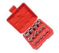 SHINEOFI Douilles Hexagonales et E en Acier 14 Pièces Coffret Complet pour Réparation de Pneus et Bricolage Kit Outils à Main Portable avec Boîte de Rangement Robuste Usage Atelier et