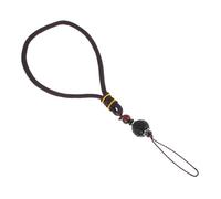 SHINEOFI Dragonne pour Téléphone Portable Créative et Décorative, Femme, Corde Téléphonique en Bois D’ébène Noir, Style Chinois, Courte, Élégante, Noire, Accessoire Antiperte