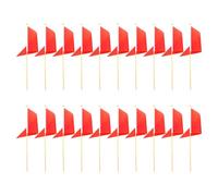 SHINEOFI Drapeaux de Marquage Triangulaires Haute Visibilité Lot de 20 Rouges en Polyester et Bambou et Durabilité pour Chantiers et Aménagement Paysager